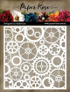 Load image into Gallery viewer, Stencil: Paper Rose Studio-Cogs &amp; Gears 6x6 Stencil

