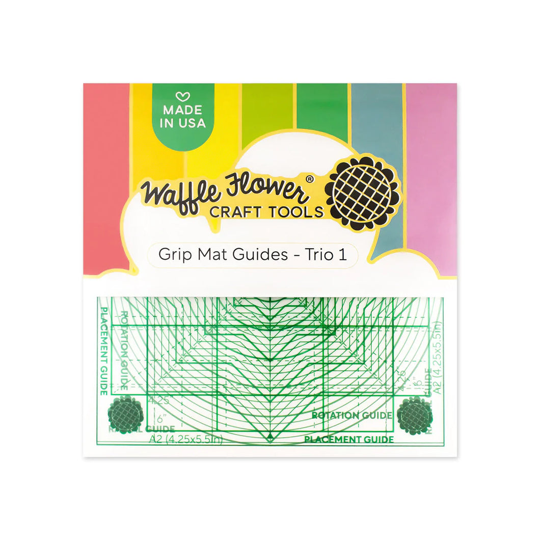 Crafting Tools: Waffle Flower Crafts-6x6 Grip Mat Guides Trio 1