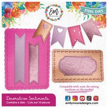 Load image into Gallery viewer, Dies: Emily Moore Designs-Decorative Sentiment Dies
