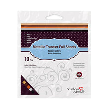 Load image into Gallery viewer, Embellishments: Scrapbook Adhesives-Metallic Transfer Foil Sheets-Nature Colors
