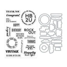Load image into Gallery viewer, Stamp and Die Cut: Hero Arts-Vintage Vinyl Stamp &amp; Cut
