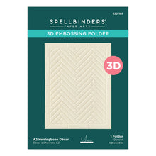 Load image into Gallery viewer, Embossing: Spellbinders-A2 Herringbone Decor 3D Embossing Folder by Yana Smakula
