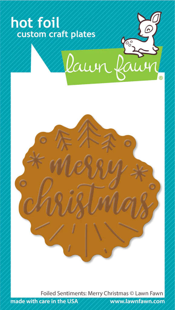 Hot Foil: Lawn Fawn-Foiled Sentiments: Merry Christmas