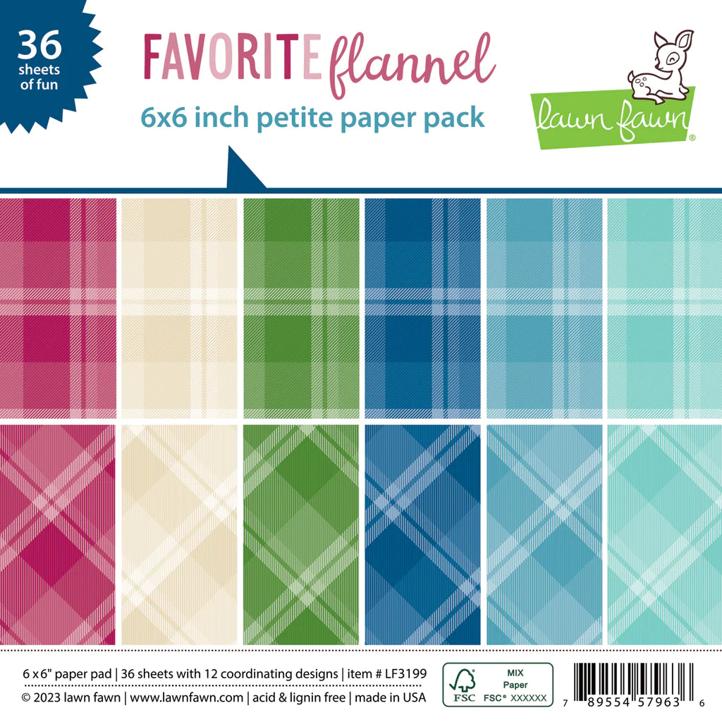 6x6 Paper: Lawn Fawn-Favorite Flannel