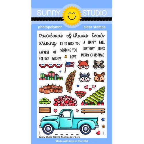 Stamps: Sunny Studio-TRUCKLOADS OF LOVE STAMPS