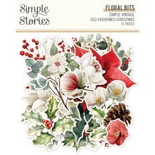 Load image into Gallery viewer, Embellishments: Simple Stories-Simple Vintage Old-Fashioned Christmas - Floral Bits &amp; Piece
