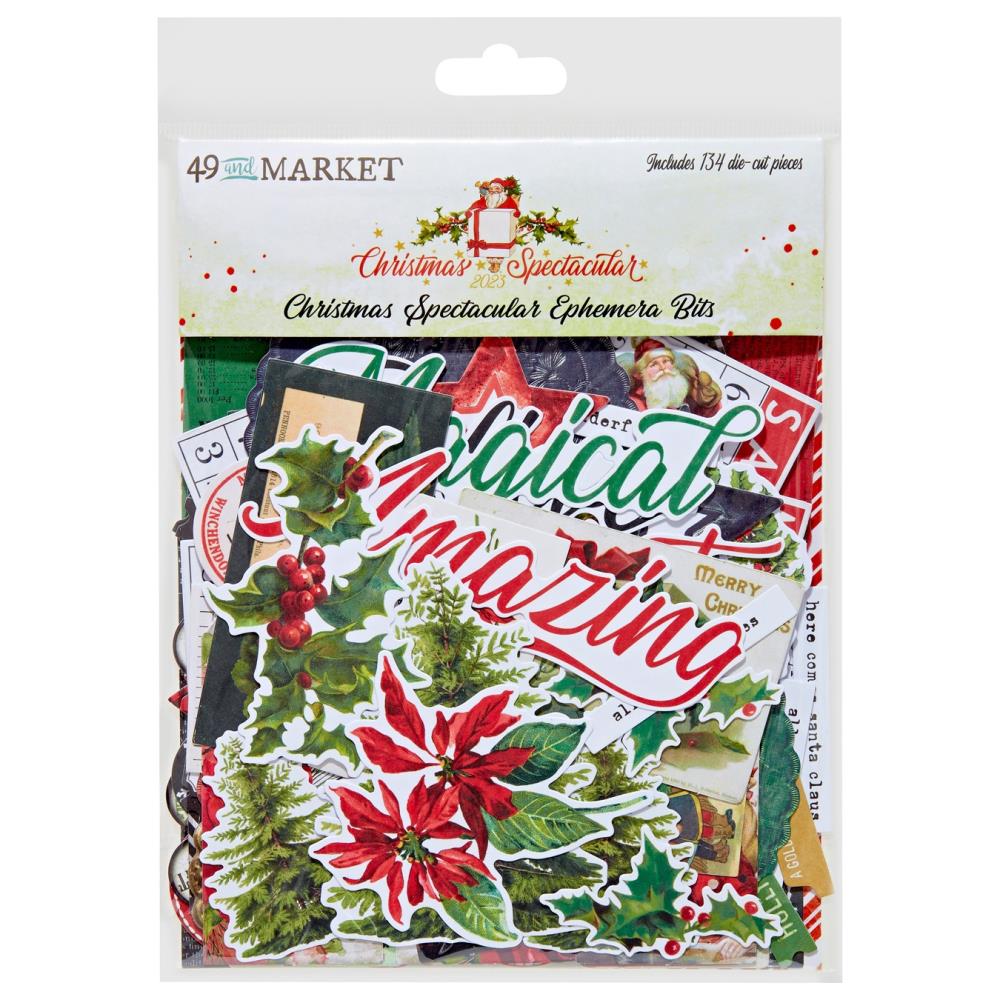 Embellishments: 49 and Market-Christmas Spectacular-Ephemera Bits