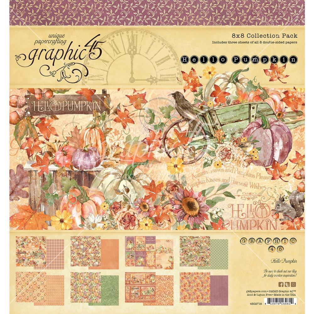 Specialty Paper: Graphic 45 Collection Pack-Hello Pumpkin-8x8