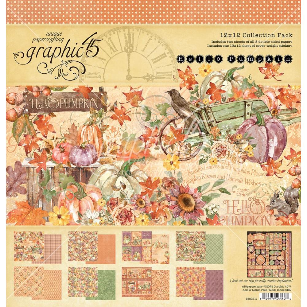 12x12 Paper: Graphic 45 Collection Pack-Hello Pumpkin
