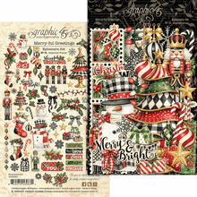 Load image into Gallery viewer, Embellishments: Graphic 45-Merry-ful Greetings Ephemera Set
