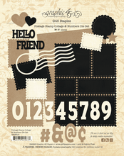 Load image into Gallery viewer, Dies: Graphic 45-Postage Stamp Collage &amp; Numbers Die Set
