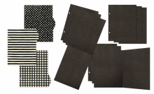 Load image into Gallery viewer, Mini Albums: Graphic 45-Check Binder Album with Interactive Pages — Black
