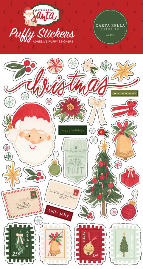 Embellishments: Echo Park Letters To Santa Puffy Stickers