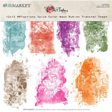 Load image into Gallery viewer, Embellishments: 49 and Market-ARToptions Spice Color Wash Rub-Ons Transfer Sheet 12&quot;X12&quot; 1/Pkg
