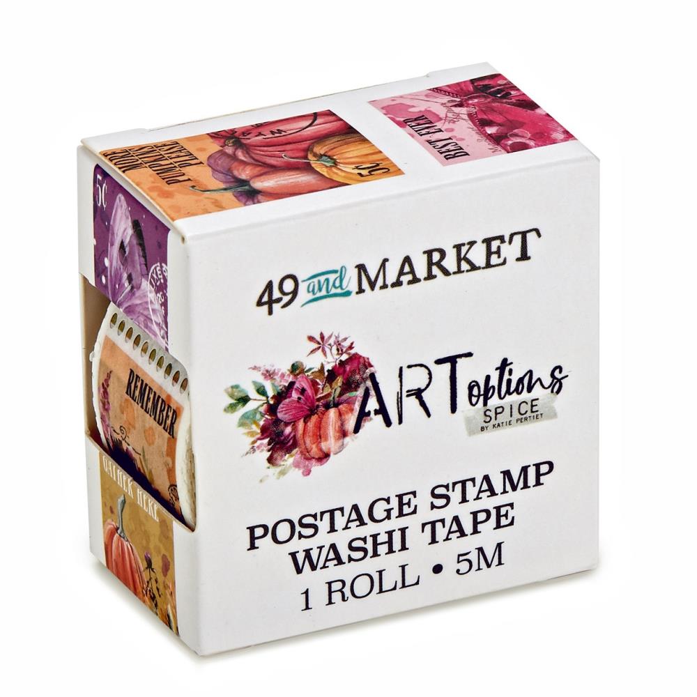 Embellishments: 49 and Market-ARToptions Spice Washi Postage