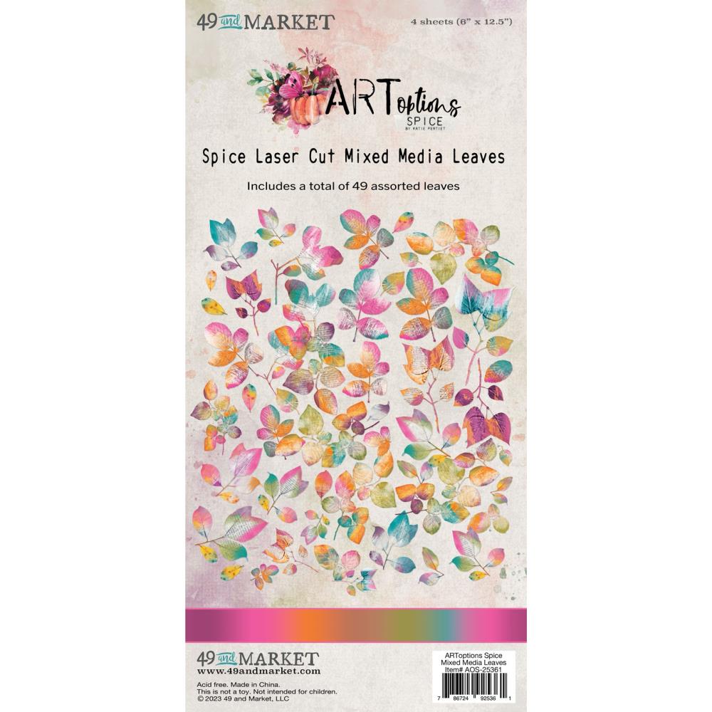 Embellishments-49 and Market-ARToptions Spice Laser Cut Mixed Media Leaves