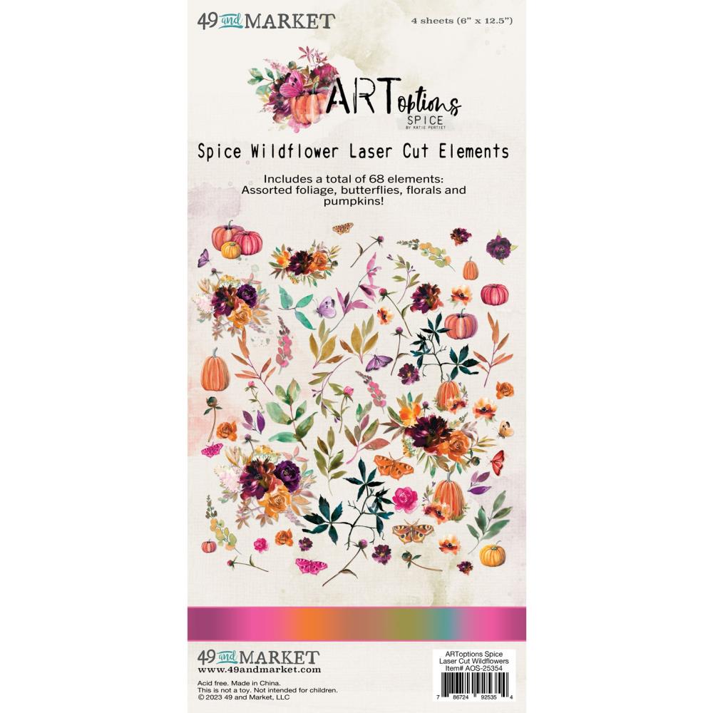 Embellishments: 49 and Market-ARToptions Spice Wildflower Laser Cut Elements