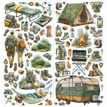 Load image into Gallery viewer, Embellishments: 49 and Market - Campfire Memories by Dennis Bruton-Camping Laser Cut Elements
