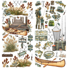 Load image into Gallery viewer, Embellishments: 49 and Market- Campfire Memories-Fishing Laser Cut Elements
