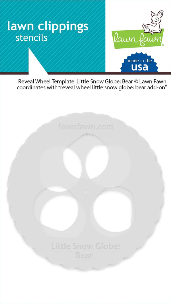 Stencils: Lawn Fawn-Reveal Wheel Templates: Little Snow Globe: Bear