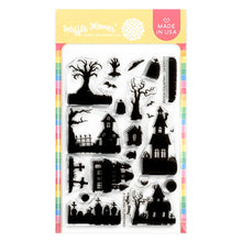Load image into Gallery viewer, Stamps: Waffle Flower-Postage Collage Haunted House Silhouette Stamp Set
