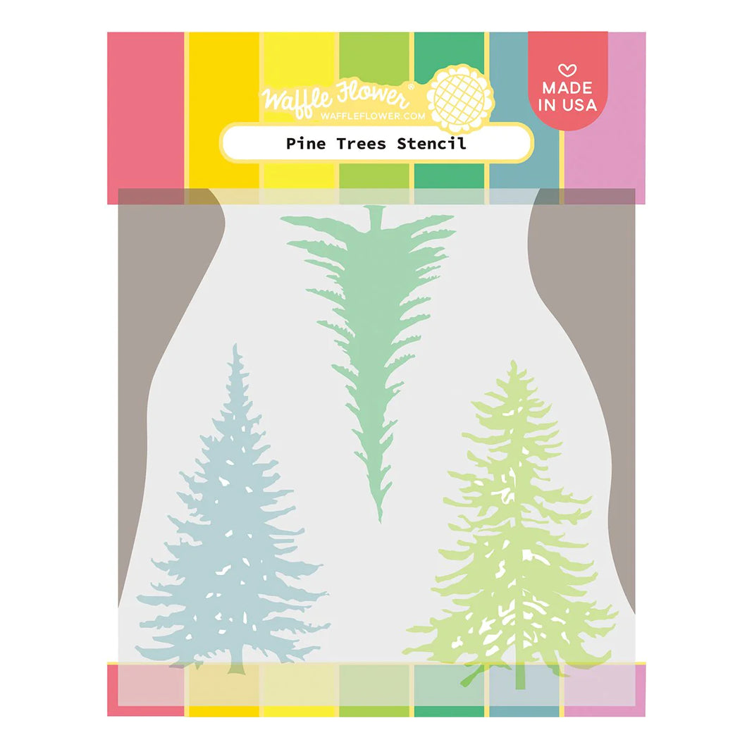 Stencils: Waffle Flower-Pine Trees Stencil