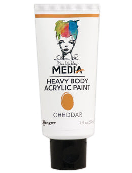 Embellishments: Dina Wakley Media Heavy Body Acrylic Paint-Cheddar, 2oz tube