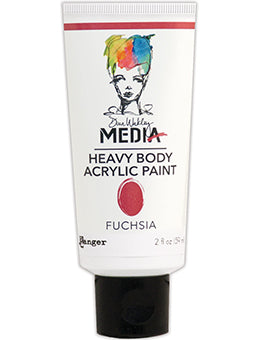 Embellishments: Dina Wakley Media Heavy Body Acrylic Paint-Fuchsia, 2oz tube