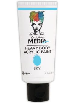 Embellishments: Dina Wakley Media Heavy Body Acrylic Paint-Sky, 2oz tube