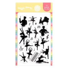 Load image into Gallery viewer, Stamps: Waffle Flower-Postage Collage Ballerina Silhouettes Stamp Set
