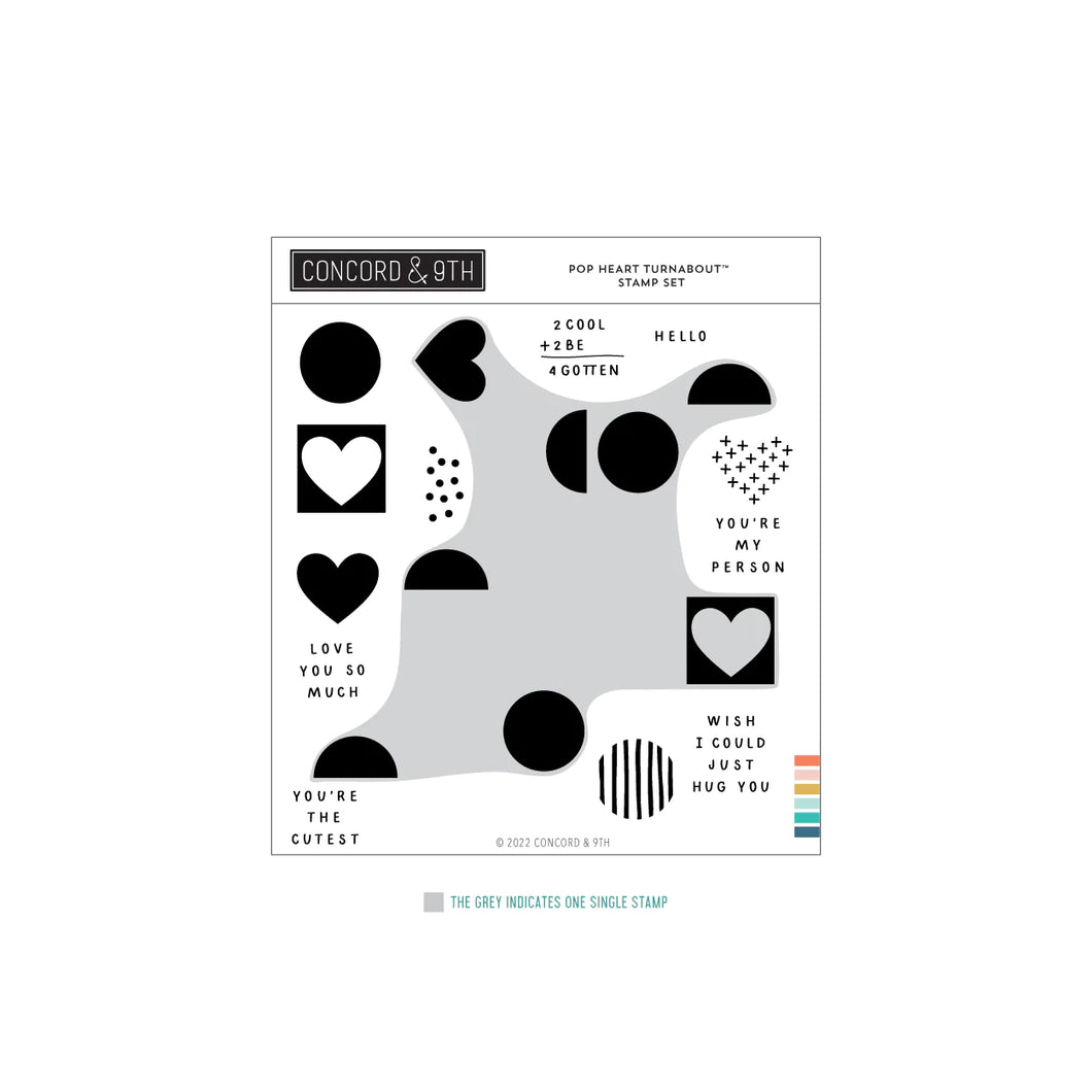 TURNABOUT™  PRODUCTS: Concord & 9th-POP HEART TURNABOUT™ STAMP SET