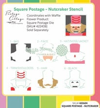 Load image into Gallery viewer, Stencils: Waffle Flower-Square Postage - Nutcracker Stencil
