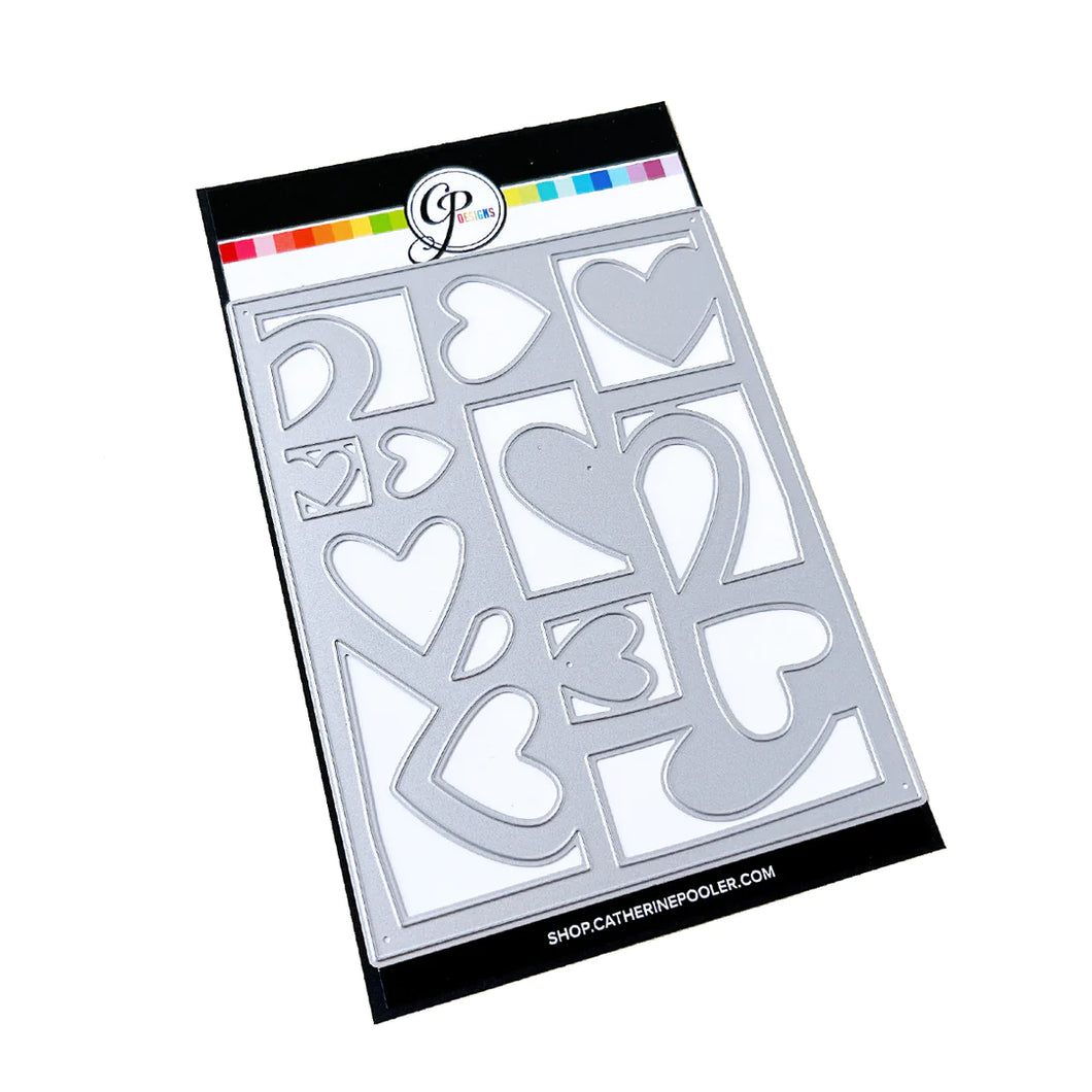 Dies: Catherine Pooler Designs-Fold-N-Cut Hearts Cover Plate Die