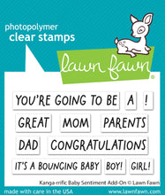 Load image into Gallery viewer, Stamps: Lawn Fawn-Kanga-rrific Baby Sentiment Add-On
