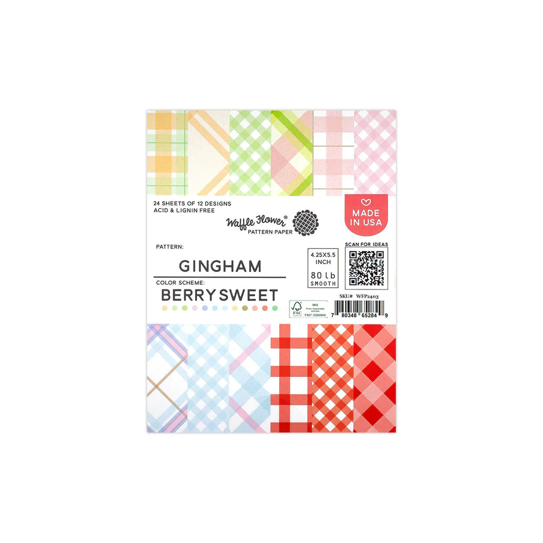 Paper: Specialty Paper: Berry Sweet Gingham Paper Pad-4.25”x5.5”