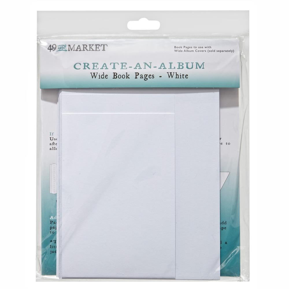 Mini Albums: 49 And Market Create-An-Album Wide Book Pages-White