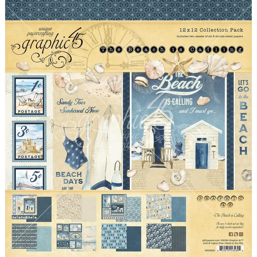 12x12 Paper: Graphic 45 Collection Pack-The Beach is Calling