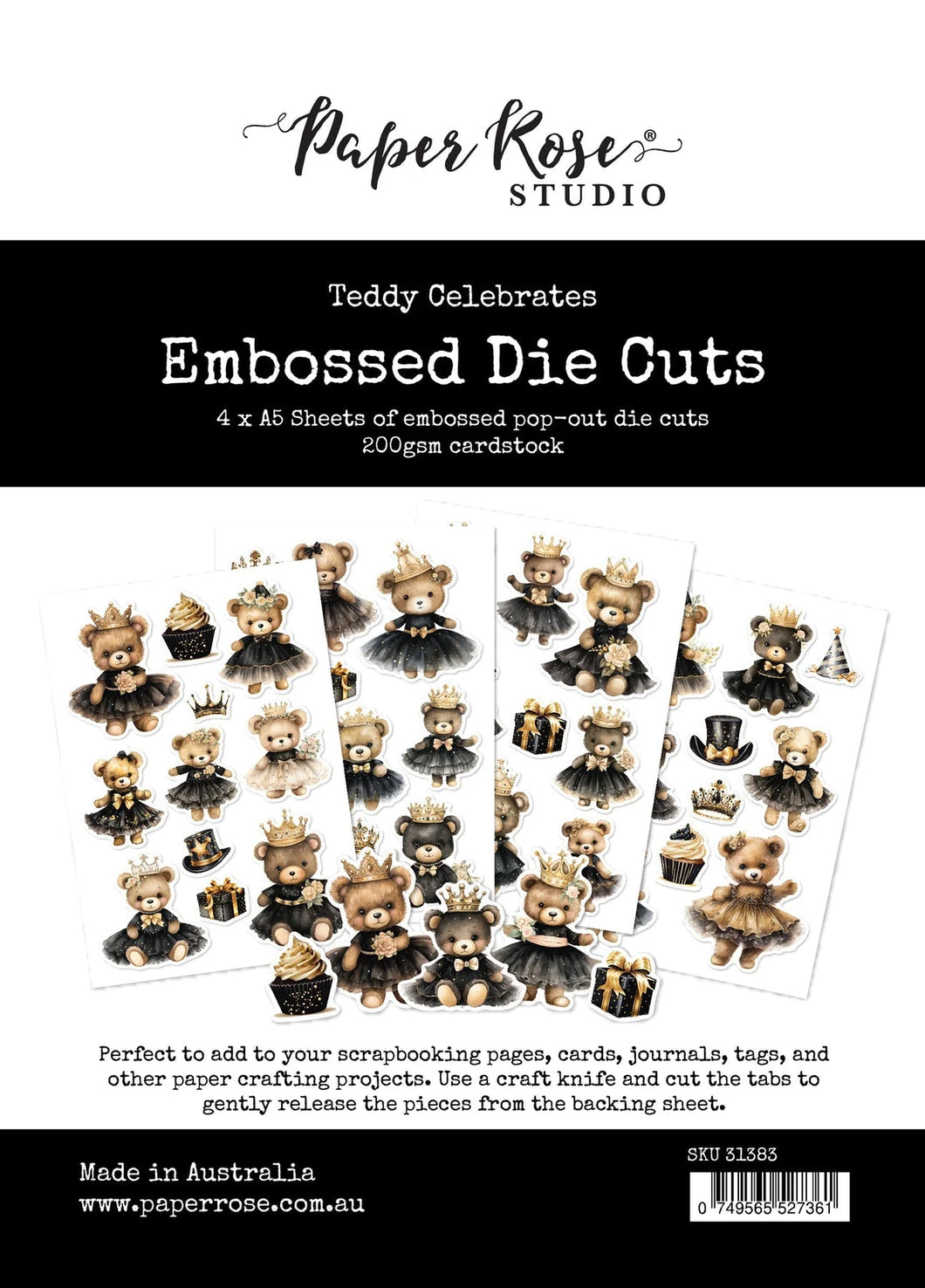 Embellishments: Paper Rose-Teddy Celebrates Embossed Die Cuts