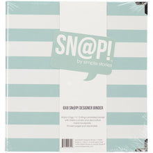 Load image into Gallery viewer, Mini Albums: Simple Stories Sn@p! Designer Binder 6&quot;X8&quot;-Robin&#39;s Egg Stripe
