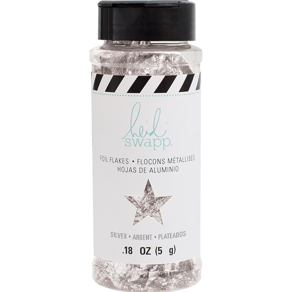 Embellishments: Heidi Swapp Foil Flakes .18oz-Silver