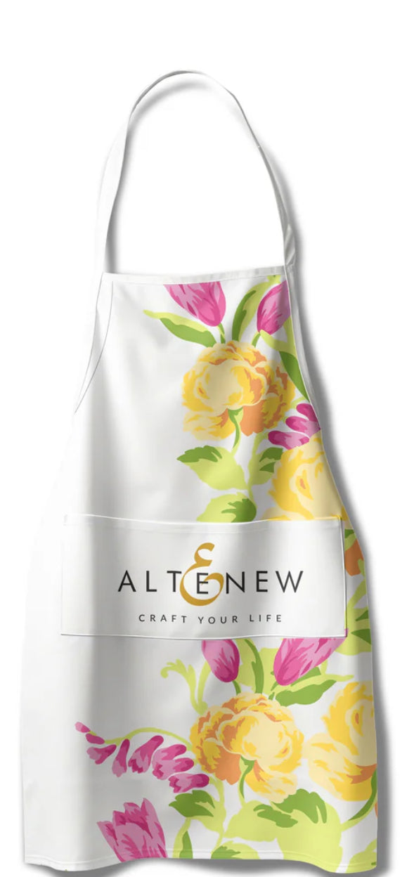 Crafting Tools: Altenew-Artsy Apron: Yellow & Pink Ornamental Bouquet - White