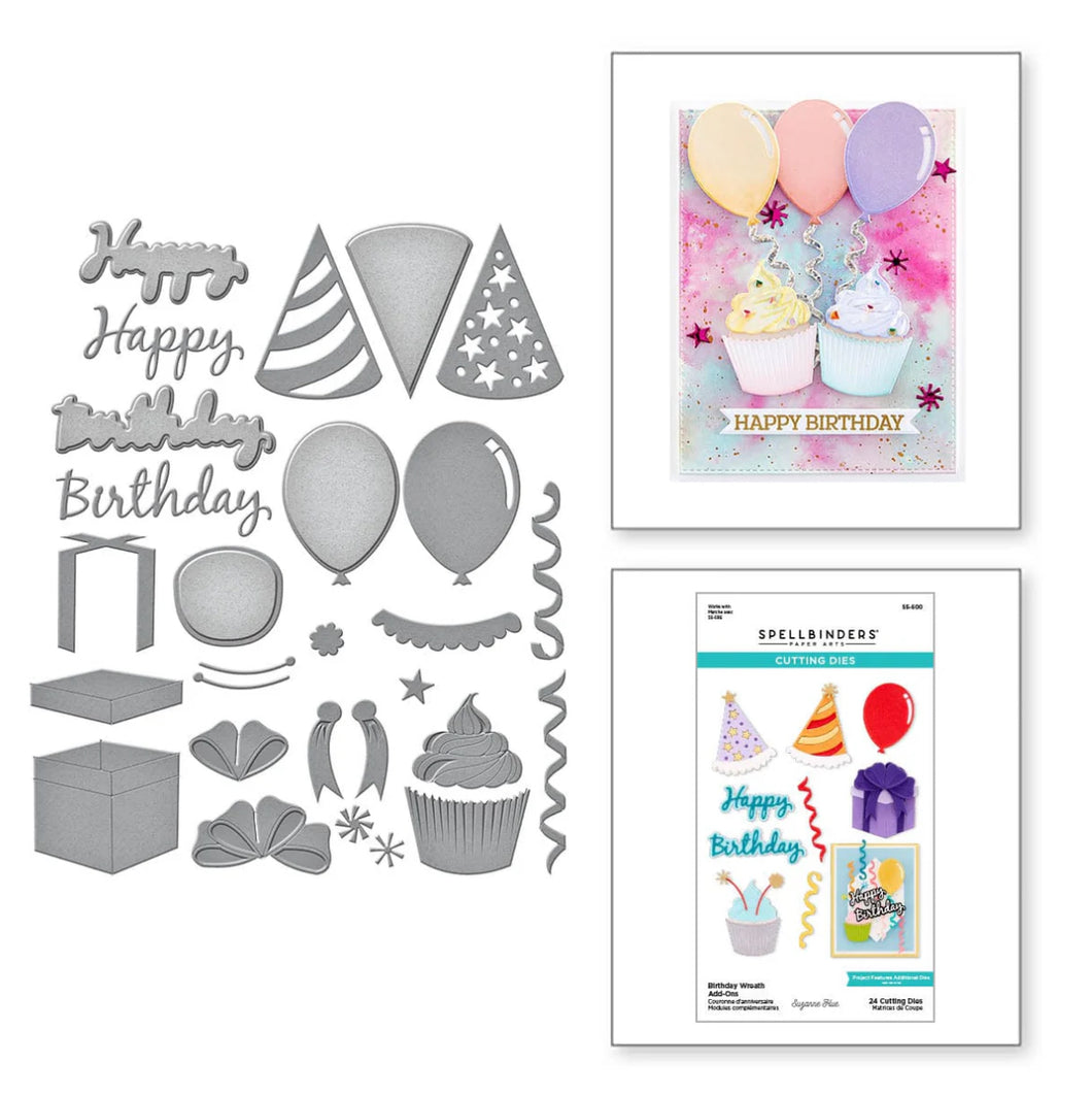 Dies: Spellbinders-BIRTHDAY WREATH ADD-ONS ETCHED DIES