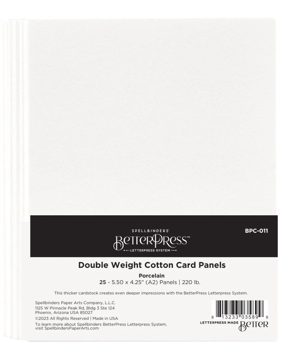 BetterPress Card Panels: Spellbinders-Double Weight Cotton Card Panels-Porcelain