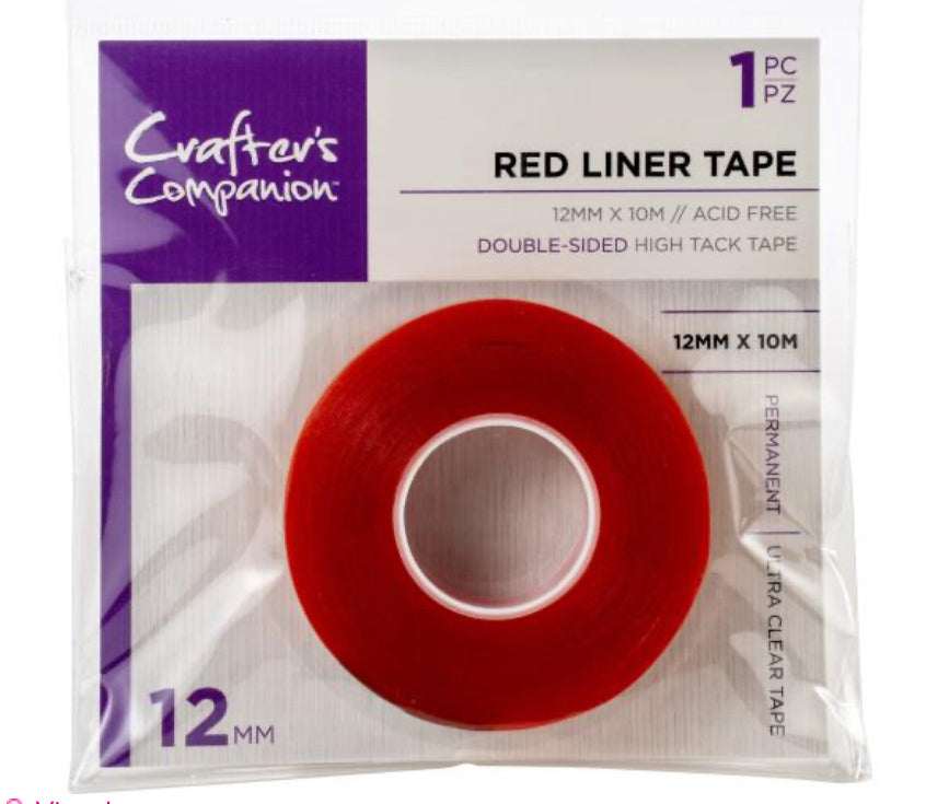 Adhesives: Crafters Companion-Double Sided Red Tape-12MM x 10M
