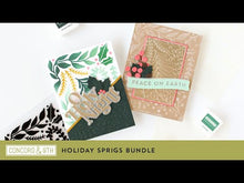 Load and play video in Gallery viewer, Embossing Folders: Concord &amp; 9th-HOLIDAY SPRIGS EMBOSSING FOLDER
