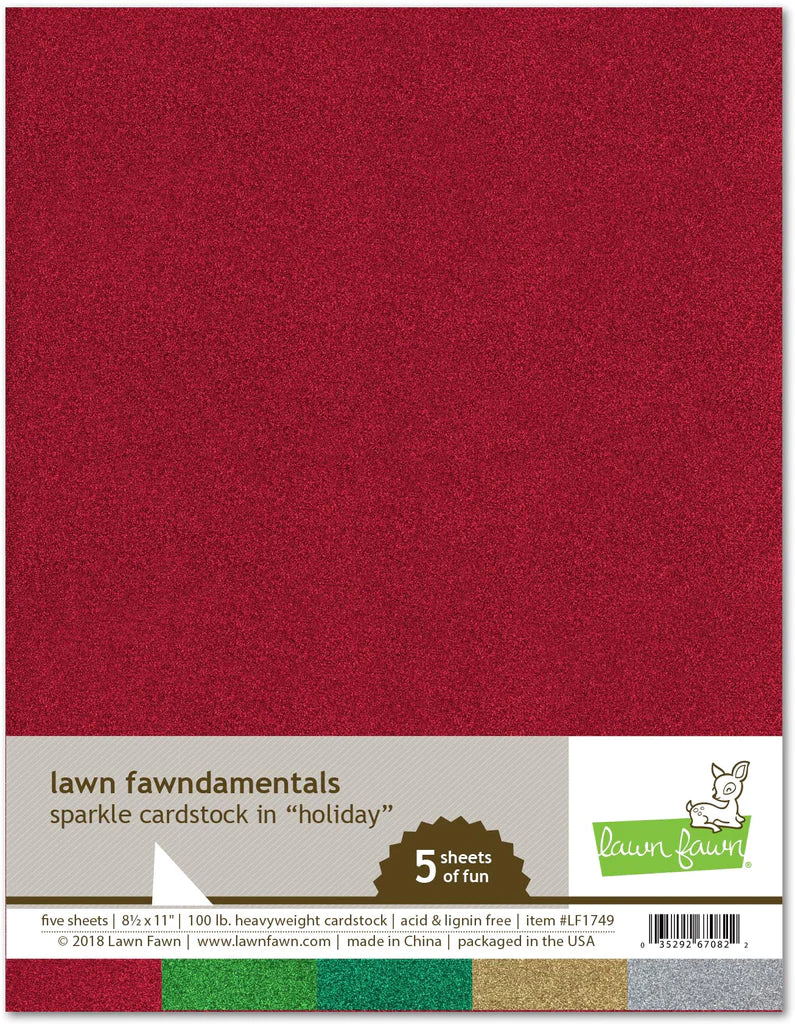 Specialty Paper: Lawn Fawn Sparkle Cardstock-Holiday
