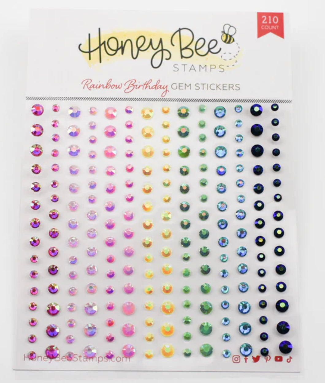 Embellishments: Honey Bee Stamps-Rainbow Birthday Gem Stickers