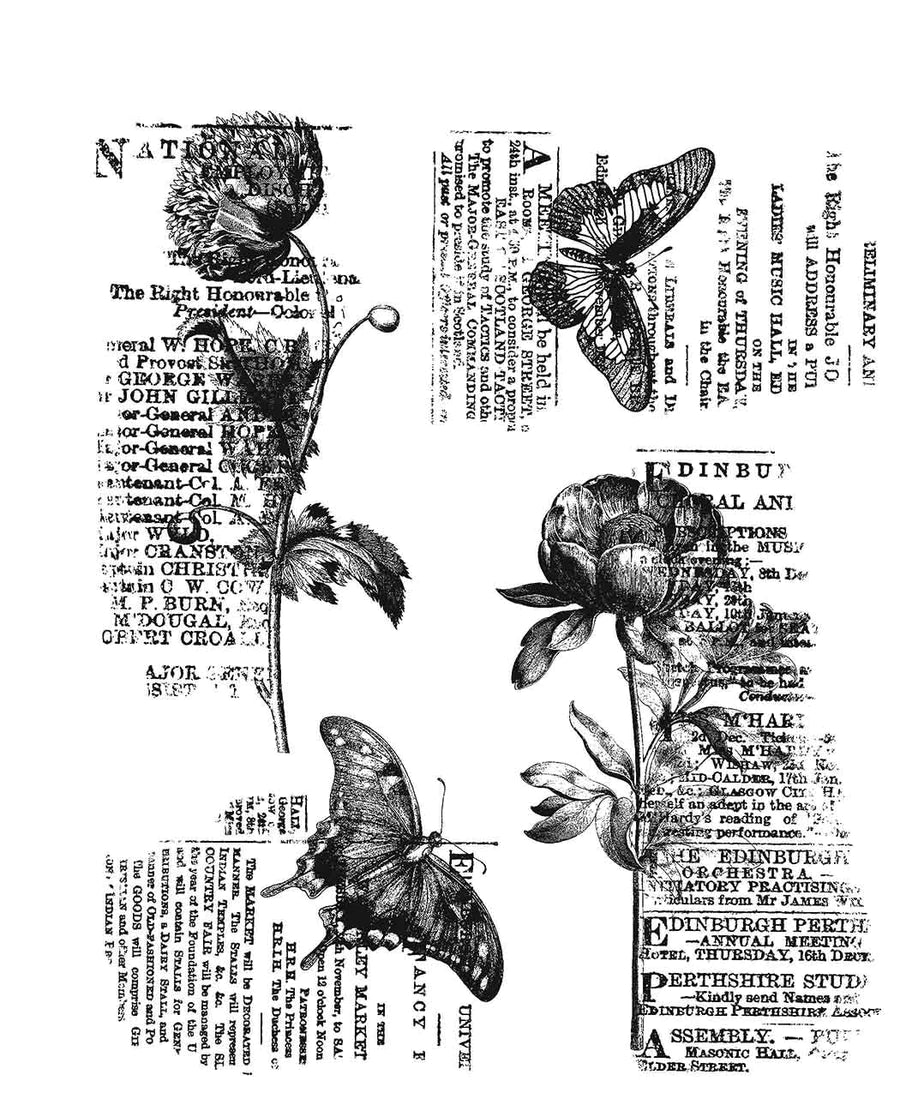 Stamps: Tim Holtz Stampers Anonymous-Botanic Collage