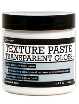 Embellishments/Mixed Media: Ranger Texture Paste Transparent Gloss, 3.9 oz