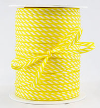 Load image into Gallery viewer, Ribbon: Purple Pinky Promises-1/8 Inch Mini Diagonal Stripes Ribbon with Woven Edge-Yellow
